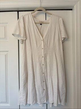 Target Universal Thread Cream Button-Front V-Neck Mini Dress